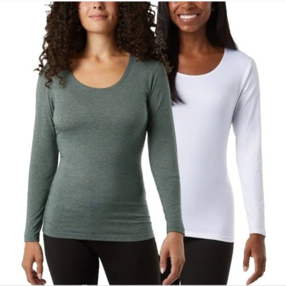 32 Degrees Heat 2 Pack Thermal Baselayer Woman's Top Long Sleeve Size Large New
